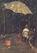 Angiolo Tommasi Painting in a Garden (nn02)